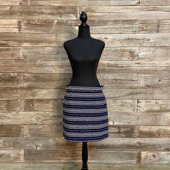 ✨💙Blue and White Loft Skirt💙✨ - Picture 1 of 7
